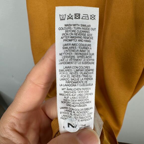 ASOS Golden Yellow Twist Front Satin Cutout Pencil Dress - Picture 11 of 11